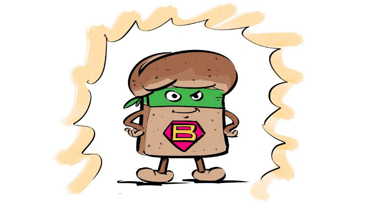 Breadman, der Superheld, rettet Brot