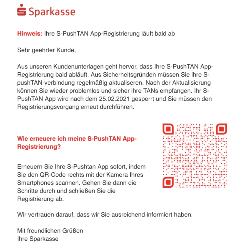 Sparkasse Phishing