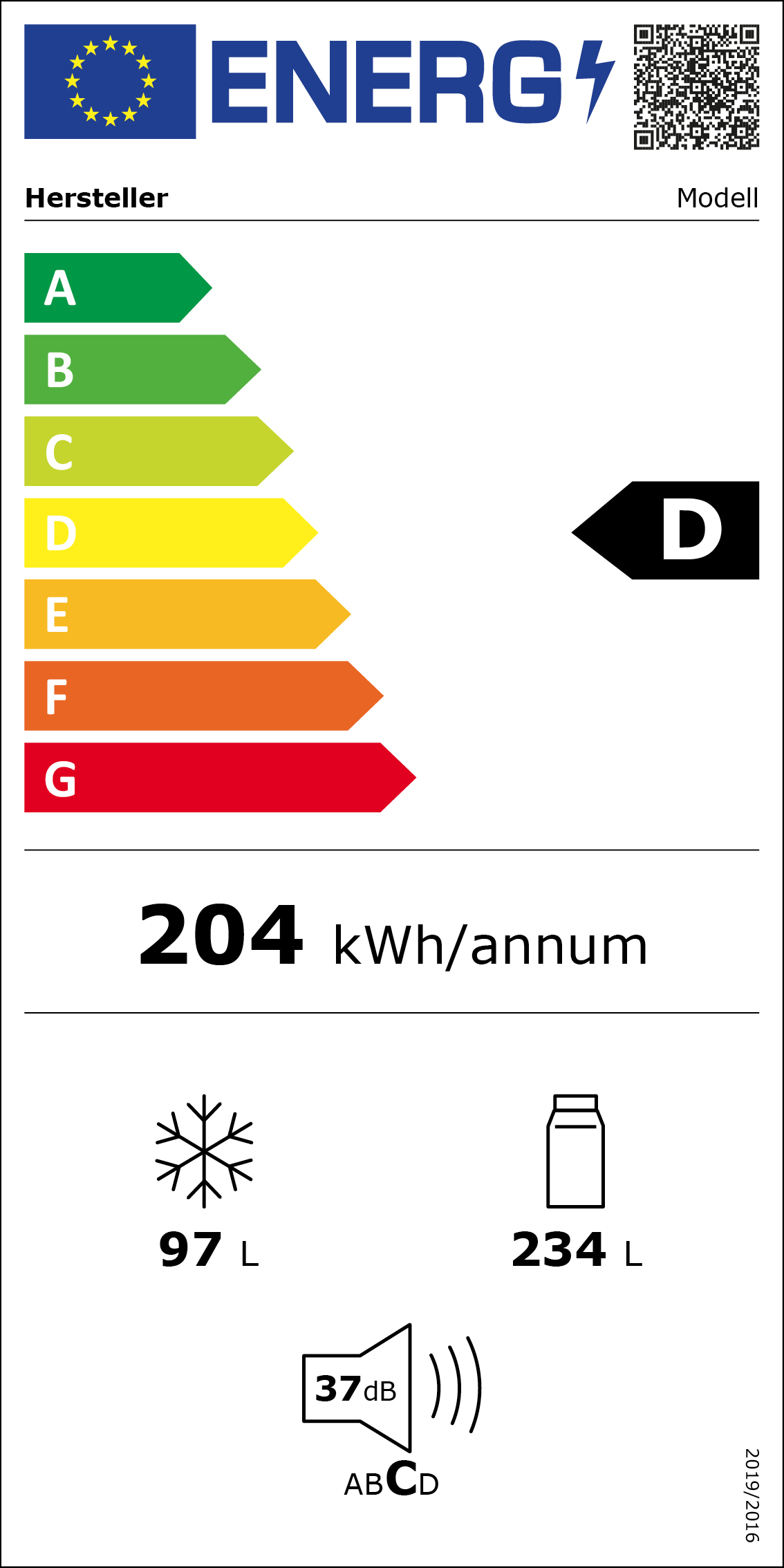 Label Kühl-Gefrierkombi