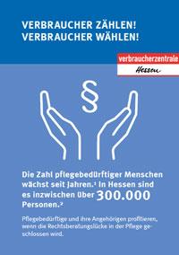 Kampagnenflyer zur Landtagswahl 2023 in Hessen: Rechtsberatungslücke in der Pflege schließen