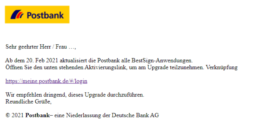 Postbank Phishing