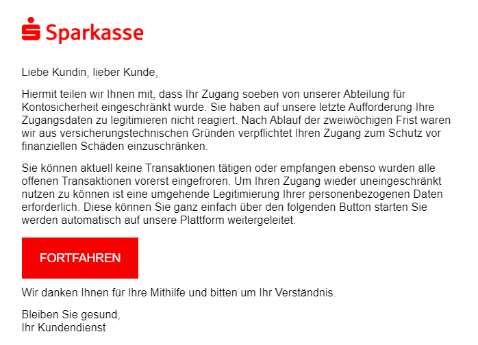 Sparkasse Phishing