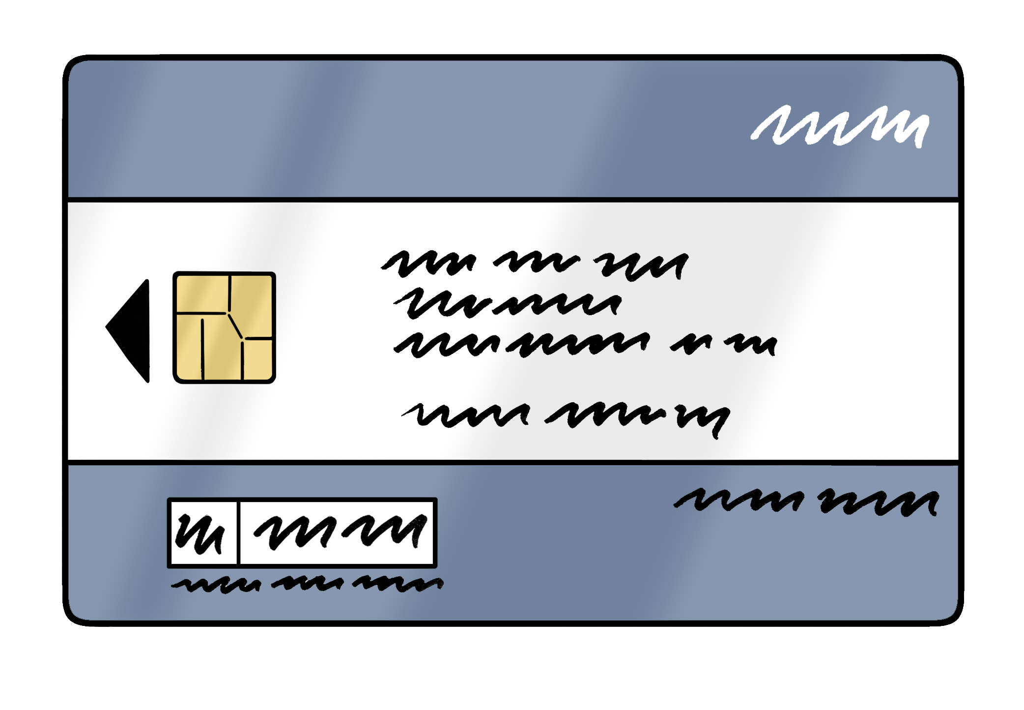 Eine gezeichnete Chipkarte