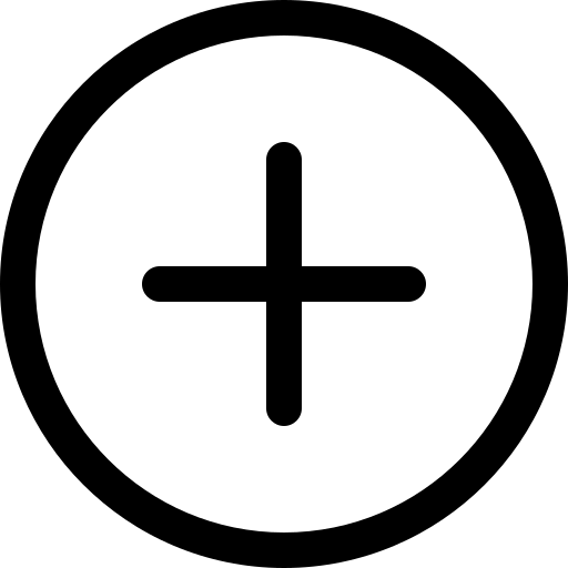 schwarzes Pluszeichen in einem schwarzen Kreis