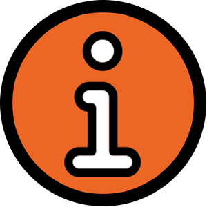 Icon "i" für Information auf orangenem Kreis