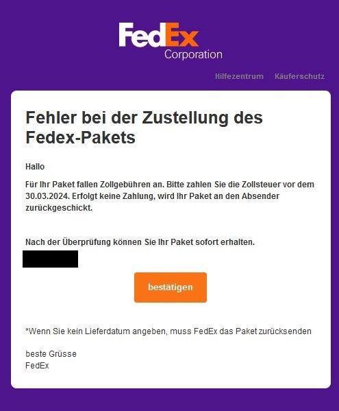 Screenshot FedEx