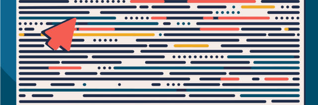 Das Motiv zeigt viele verschwommene Zeilen Code.