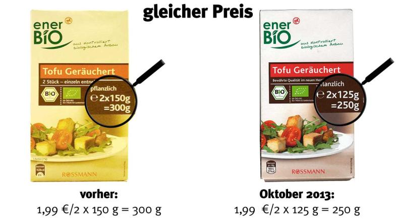 Die Verpackung von Tofu der Marke Ener Bio