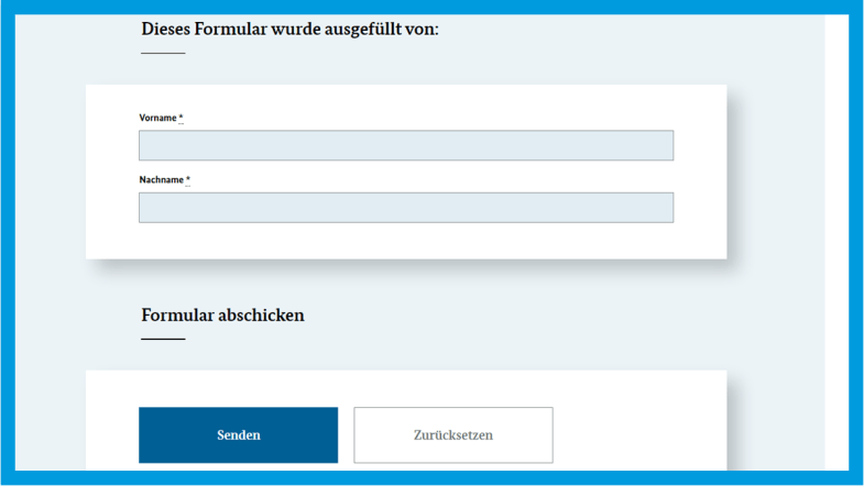 Screenshot der Webseite des Bundesjustizamts: Bestätigung der das Formular ausfüllenden Person