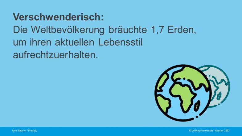 Verschwenderisch: Die Weltbevölkerung bräuchte 1,7 Erden, um ihren aktuellen Lebensstil aufrechtzuerhalten.
