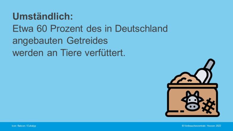 Umständlich: Etwa 60 Prozent des in Deutschland angebauten Getreides werden an Tiere verfüttert.