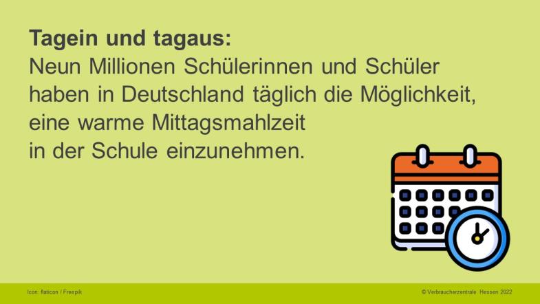 Tagein und tagaus: Neun Millionen Schülerinnen und Schüler haben in Deutschland täglich die Möglichkeit, eine warme Mittagsmahlzeit  in der Schule einzunehmen.