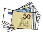 Mehrere 50- und 20-Euro-Scheine 
