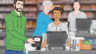 Screenshot aus dem eingebundenen Erklärfilm zu Bezahlmethoden