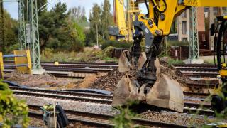 Baustelle an Bahngleisen