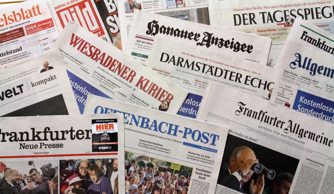 Regionale (aus Hessen) und überregionale Zeitungen 