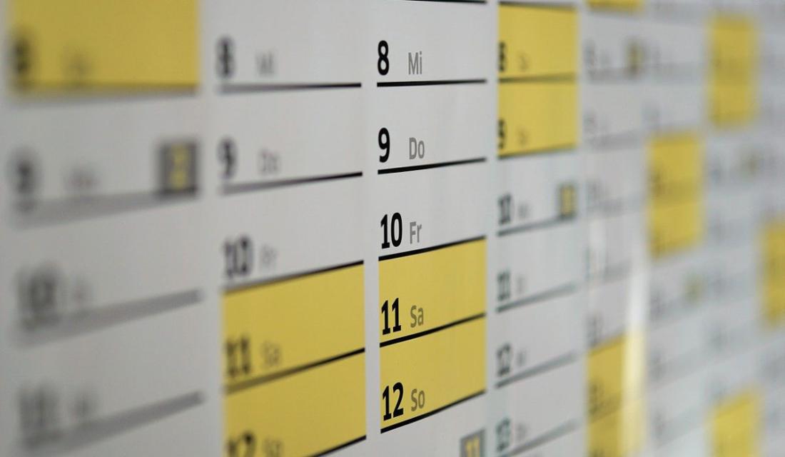 Wandkalender in Nahaufnahme